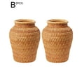 thumbnail image 4 of Rattan Vase Handmade Rattan Flower Vase Country Rustic Style Handmade Woven Plant Flower Vase Basket for Boho Home Decor Decorative Vase Wrapped Centerpiece Vase Z9S2, 4 of 8