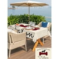 thumbnail image 5 of Outdoor Tablecloth with Umbrella Hole for Patio/Picnic/Party/Camping, Black Red Buffalo Plaid Waterproof Table Cloth Rectangle Table Cover Washable, Bones Cute Dogs Pets (60"x 102"), 5 of 8
