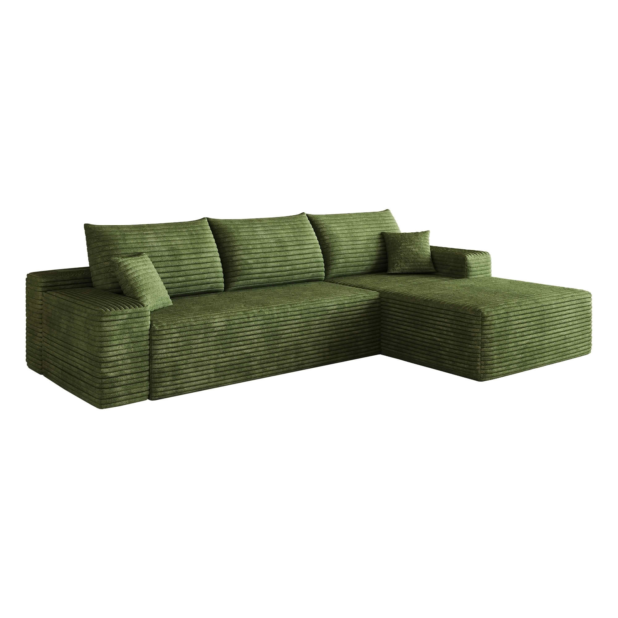 MAYEERTY 107 Inch L‑Shape Cloud Sectional Couch with Chaise, Modern Modular Deep‑Seat Sofa, Plush Corduroy Upholstered Couch, No Assembly Required for Living Room Bedroom Apartment