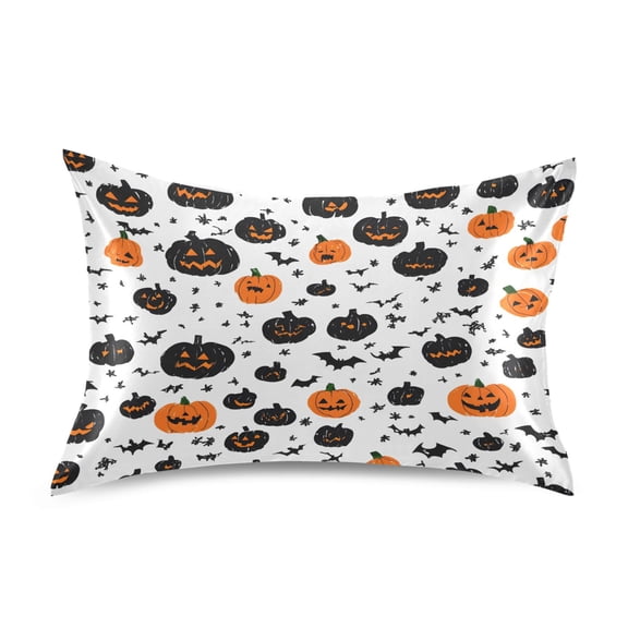 Halloween Themed Elements Pillowcase Standard Size Luxury Silky Soft Wrinkle Resistant Envelope Closure 20x26in
