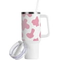 thumbnail image 2 of SKYSONIC Insulated Tumblers with Lids and Straws Handles 40oz Water Bottle Pink Cow Print Camoflage Travel Mug Reusable Stainless Steel Thermos Vacuum, 2 of 7