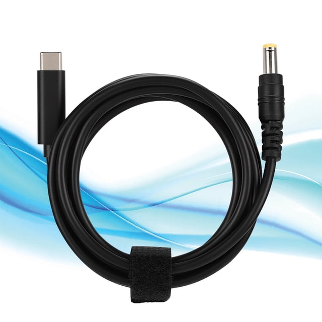 Cable de Adaptador de Alimentación Negra, 90W 1.5 Metros Cable de Adaptador Tipo C de 19 V-20V-20V, Para Ultrabook