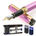 thumbnail image 1 of Pluma estilográfica Dryden Designs Luscious Pink con 24 cartuchos de tinta, 1 of 9
