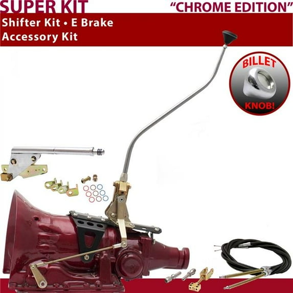 American Shifter 518 Shifter Kit Chrome 23 in. Swan E Brake Cable for F53DF