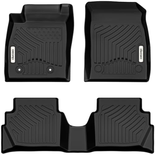 OEDRO Tapis de Sol Doublure de Sol Compatible avec Ford EcoSport 2018-2022 (Modèle US Seulement), 1ère et 2ème Rangée : Ensemble Complet avant et Arrière, Protection Tous Temps TPE Noir