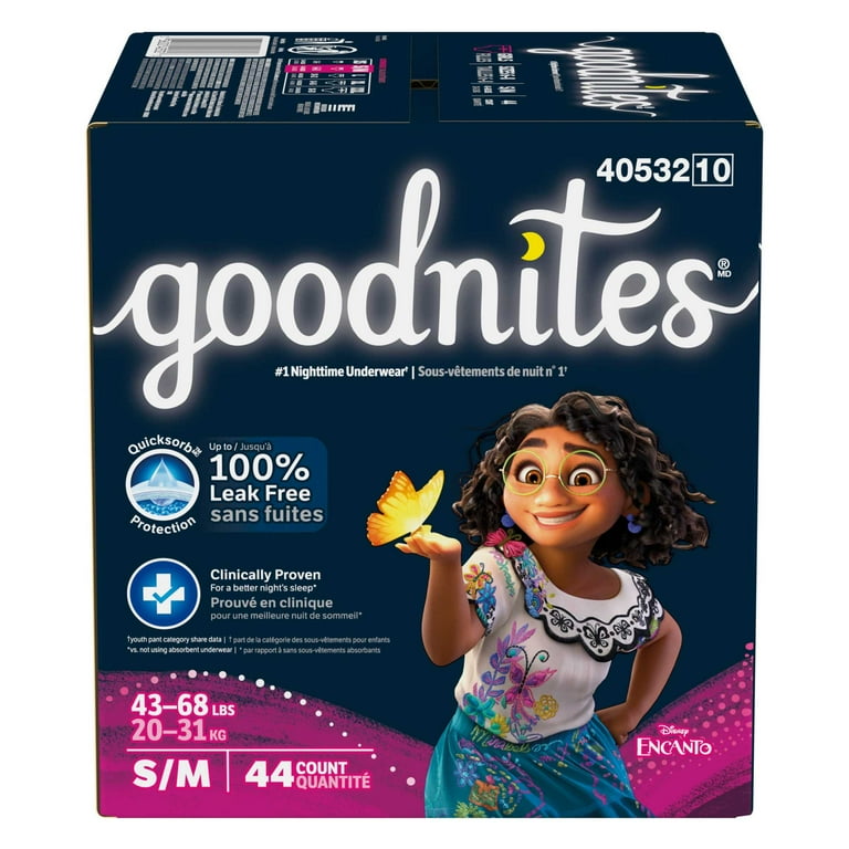 Goodnites Bedwetting Underwear for Girls, S/M (43-68 lbs