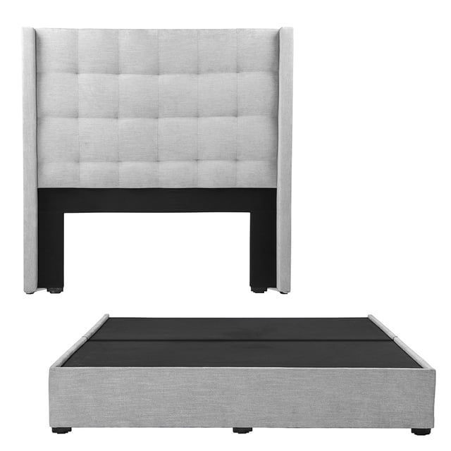 Box Base Cama King Size + Cabecera Titan Dicasa Platinado