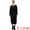 Black, variant on DARING DIVA Long Sleeves Midi Knitted Dress S Green
