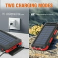 thumbnail image 6 of BAOKALER Solar Power Bank, Portable Charger, 20000mAh Solar Charger with LED Flashlight, IP65 Waterproof External Backup Battery Pack Perfect for Camping, Outdoor Activities（Red-2PK）, 6 of 9