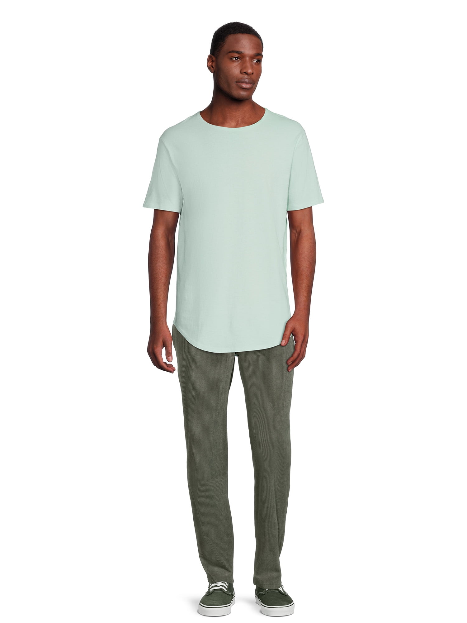 No Boundaries Men's and Big Men's Elongated Tees, 2-Pack, Sizes XS-5XL