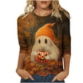 thumbnail image 2 of Neewe Women's 2025 Fashion Tops 3/4 Length Sleeve Casual Blouses Halloween Tees Shirts, 2 of 5