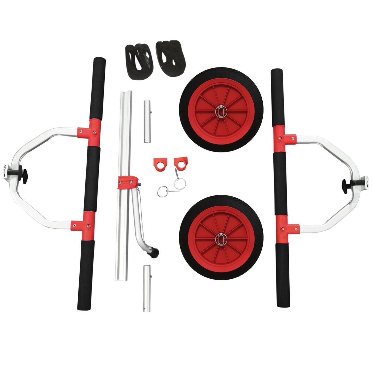 Soozier Chariot pour kayak avec largeur réglable et grandes roues, rouge