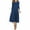 Blue, variant on Fall Midi Dress for Women Plus Size 3/4 Sleeves A-Line T Shirt Dress Casual Solid Dresses (Blue, 2XL)