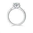 thumbnail image 2 of 1 Carat Round Cut Moissanite Engagement Ring Diamond Handmade Ring In 18K White Gold Plating Over Silver(D Color, VVS1 Clarity), 2 of 3