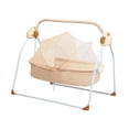 thumbnail image 4 of Columpio eléctrico para bebés con 6 melodías, apto para bebés unisex de 0 a 6, de 0 a 12 y de 12 a 24 meses. Caqui, 4 of 8