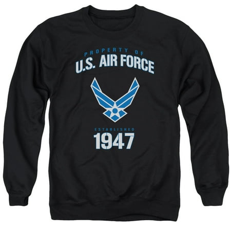 - Air Force Property Of Established 1947 Blue & White Logo Adult Crew Sweatshirt