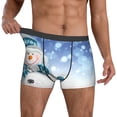 thumbnail image 2 of Kdxio Men's Boxer Briefs with Christmas Snowman In The Snow Print - Comfortable and Breathable Underwear for Everyday Wear, 2 of 7
