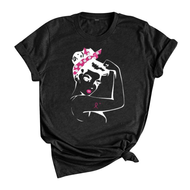 Pompotops Mode Décontractée Femmes T-Shirt à Manches Courtes Imprimé Col Rond