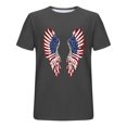thumbnail image 4 of Mens Shirts under $5.00 Independence Day Printing Short Sleeve Round Neck Shirts for Men Pullover Men's T-Shirt Shirts for Men Dark Gray XXXXL, 4 of 5