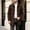 Brown, variant on WIZUTIZ Men's Suede Mid Length Trench Coat Full Zip Stand Collar Jacket with Pockets Fall Winter Fashion Outerwear