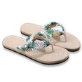 thumbnail image 3 of Zapatos de mujer, chanclas florales de verano, sandalias de playa, tangas, zapatillas, sandalias de cuerda de cáñamo de imitación, chanclas de viaje de fondo plano Wmkox8yii ytu6787, 3 of 6