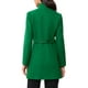 thumbnail image 3 of Abrigos de trench de invierno Inspire Chic para mujeres, abrigo de doble botonadura con cuello de pie, color verde oscuro, 3 of 6