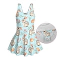 thumbnail image 3 of FOR U DESIGNS Girls One Piece Swimsuit with Skirt Quick Dry Bathing Suit Swimwear Bathing Suit for Kids 3-13 Years, Rabbit Flower Blue, 3 of 7