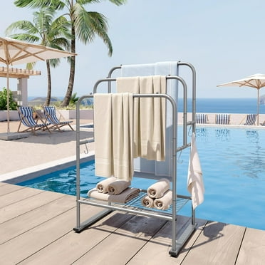 Navaris Bamboo Towel Ladder - Wood Rack for Towels, Clothes, Blankets ...