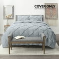 thumbnail image 4 of Nestl 3 Piece Pinch Pleated Pintuck Duvet Cover Set with Shams, Soft Microfiber,Button Closure Bedding Set, King - Steel Blue, 4 of 9