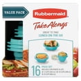 thumbnail image 2 of Rubbermaid TakeAlongs Food Storage Containers, Teal Splash, 16-Piece Lunch and Meal Prep Set, 2 of 5