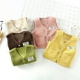 thumbnail image 4 of WBQ Baby Boys Girls Winter Vest Fleece Button Down Cute Soft Waistcoat Jackets, 4 of 6