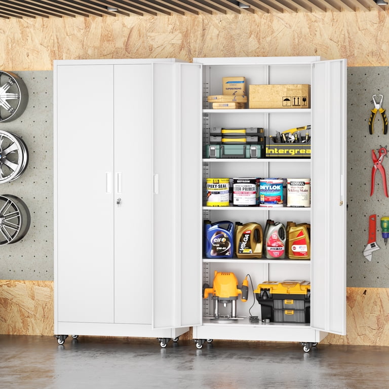 SUNCROWN Metal Garage Cabinets with Wheels,74