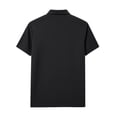 thumbnail image 5 of Mens Big and Tall Polo Shirts 3 Buttons Cotton Short Sleeve Pique Golf Tennis Shirt Collared Basic Shirts Breathable Soft Classic Polos Size 4XL Black, 5 of 5