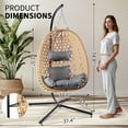 thumbnail image 4 of Egg Chair with Stand, Patio Wicker LHBcraft Hanging Chair, Hammock Swing Chair, 350LBS Capacity for Bedroom, Balcony, Garden, 4 of 8