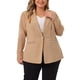 thumbnail image 1 of Blazers de Talla Grande para Mujeres Chaquetas de Trabajo Chaquetas con Solapa de Muesca Blazer de Encaje Color Caqui 2X, 1 of 5