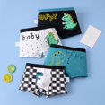 thumbnail image 2 of LRen Boys Boxer Briefs Cotton Kids Toddler Underwear 4-Pack Soft Breathable Underwears Casual Cute Prints Stretch Flat Underwear 2-11 Years, 2 of 3