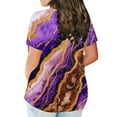 thumbnail image 3 of Fznquz Short Sleeve Tunic Tops for Women Loose Fit Dressy Purple Casual Plus Size T Shirts Crew Neck Summer Tie Dye Women's Blouses, 3 of 3