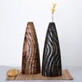 thumbnail image 5 of Villacera Handmade 15? Tall Brown Tapered Mango Wood Vase | Decorative Wave Carved Cylinder Vases | Eco-Friendly and Sustainable Wood, 5 of 6