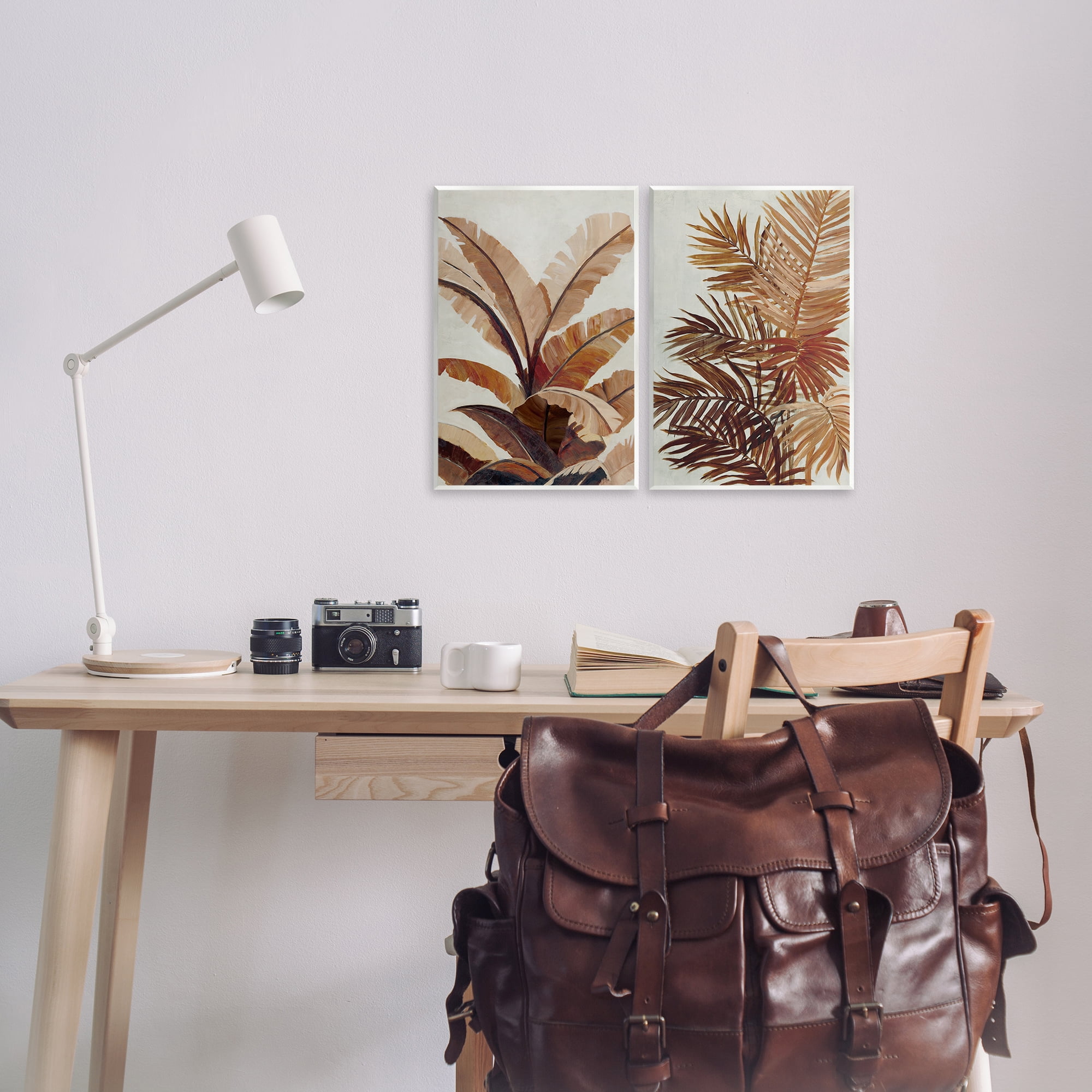 Stupell Industries Brown Tropical Palm Plants Plants & Flowers Painting Unframed Art Print Wall Art, 10 x 15, Set of 2