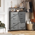 thumbnail image 3 of GALAXHERO 8 Drawer Dresser for Bedroom, Open Storage Shelves, Wooden Top, Fabric Bins for Closet, Living Room, Hallway, Charcoal Gray, 3 of 6