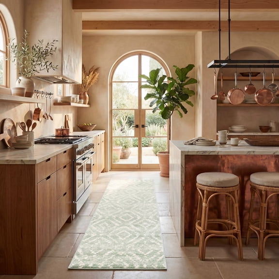 Safavieh Adirondack Lecia Geometric Runner Rug, Green/Ivory, 2'6" x 6'