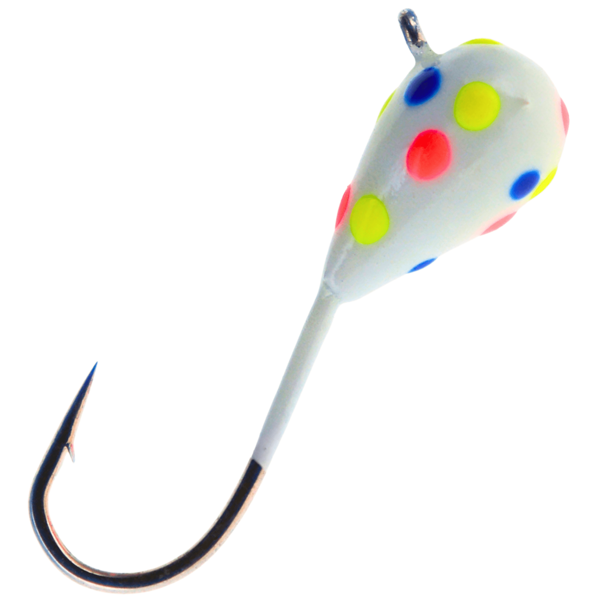 Reaction Tackle Tungsten Ice Jig 7mm - Wonder Glow Spots 6-pcs With Long Shank Hook