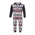 thumbnail image 2 of Christmas Family Matching Print Zipper Parent-child Hooded One-piece Pajamas, 2 of 6
