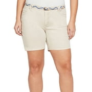 BANDOLINO Plus Amalia Solid Belted Shorts