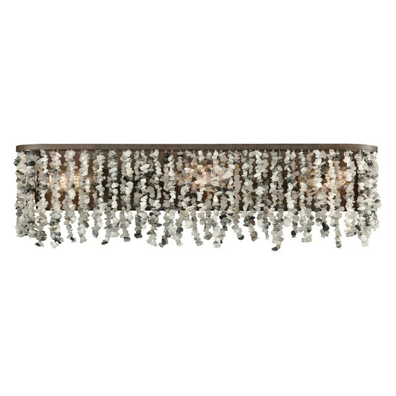 Elk Agate Stones Metal Wall Vanity Light In Weathered Bronze Finish 65302/3