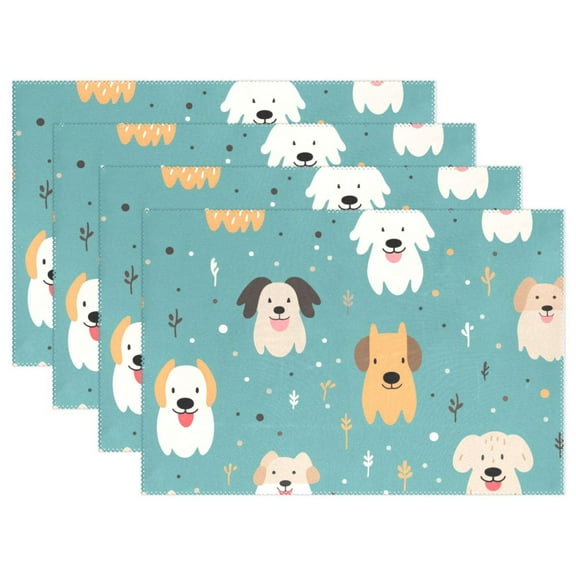 Dogs Head Spots 12×18 inch Placemats Heat Resistant Washable Foldable Rectangular Placemats Set Decoration Indoor Outdoor for Kitchen Dining Table 1PC