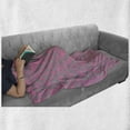 thumbnail image 6 of Floral Soft Flannel Fleece Throw Blanket, Big Grey Flower Petals on Pink Background Falling Leaves Natural Theme Artwork, Cozy Plush for Indoor and Outdoor Use, 60" x 80", Pink and Grey, by Ambesonne, 6 of 6