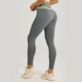 thumbnail image 4 of WAYUTE Yoga Pants Women Tummy Control Split Panel Push up Design Athleisure Stretchy Fit Sports Workout L, 4 of 5