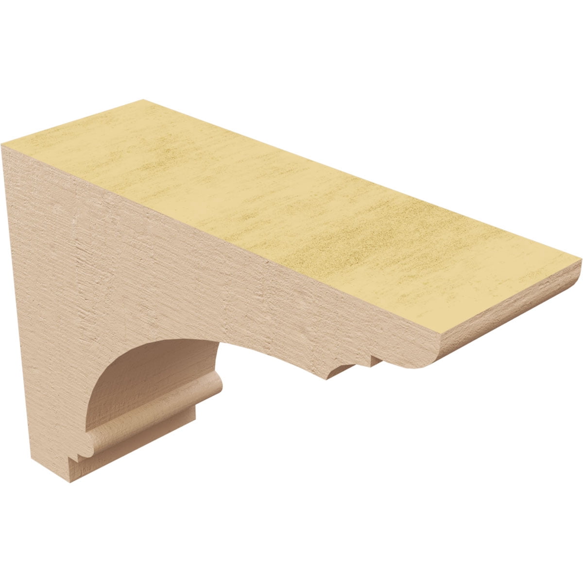 2"W x 6"D x 4"H Classic Hughes Rough Cedar Woodgrain TimberThane Corbel, Primed Tan