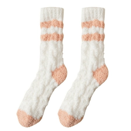 

Socks for Women 1 Pairs Womens Winter Socks Autumn And Winter Mid Tube Socks Coral Thickened Warm Stockings